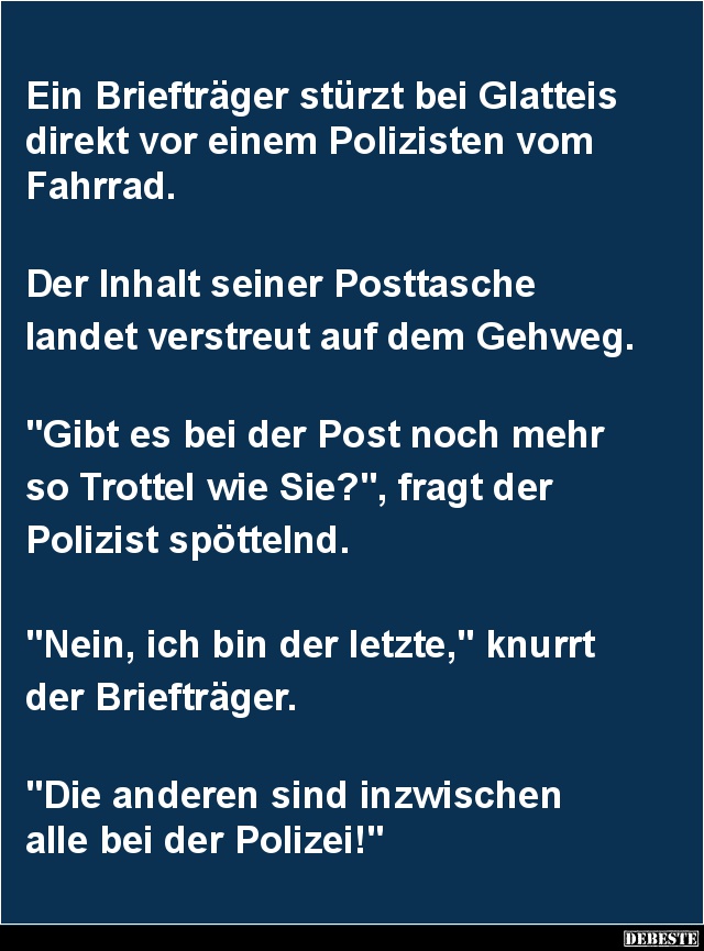 Ein Briefträger stürzt bei Glatteis.. - Lustige Bilder | DEBESTE.de