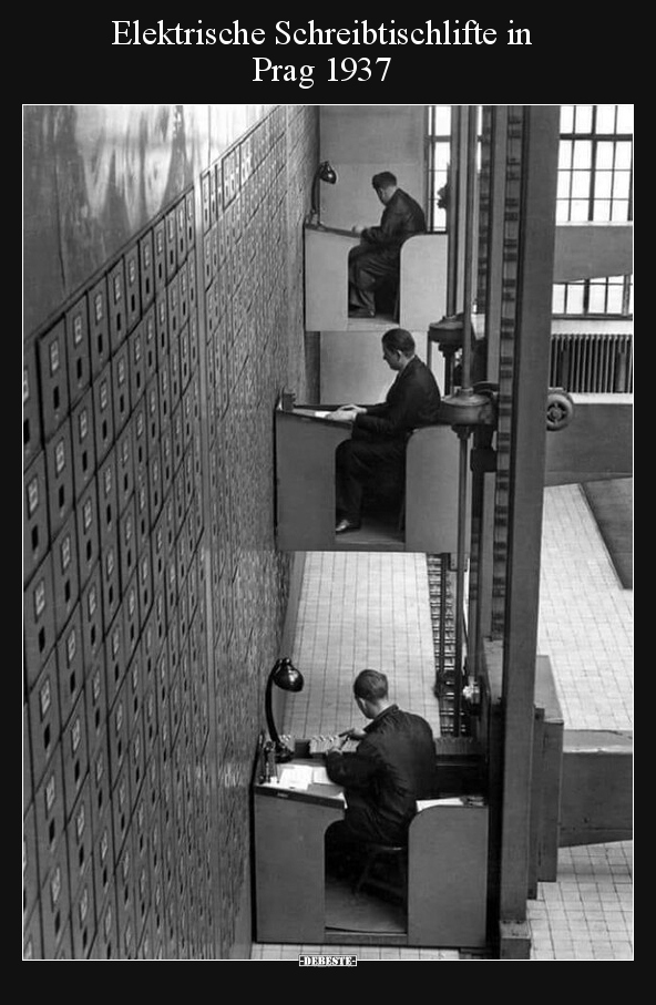 Elektrische Schreibtischlifte in Prag 1937.. - Lustige Bilder | DEBESTE.de