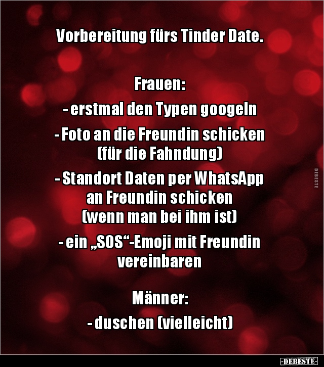 Vorbereitung fürs Tinder Date. Frauen:- erstmal den.. - Lustige Bilder | DEBESTE.de