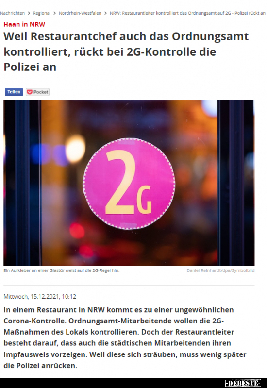 Weil Restaurantchef auch das Ordnungsamt kontrolliert.. - Lustige Bilder | DEBESTE.de