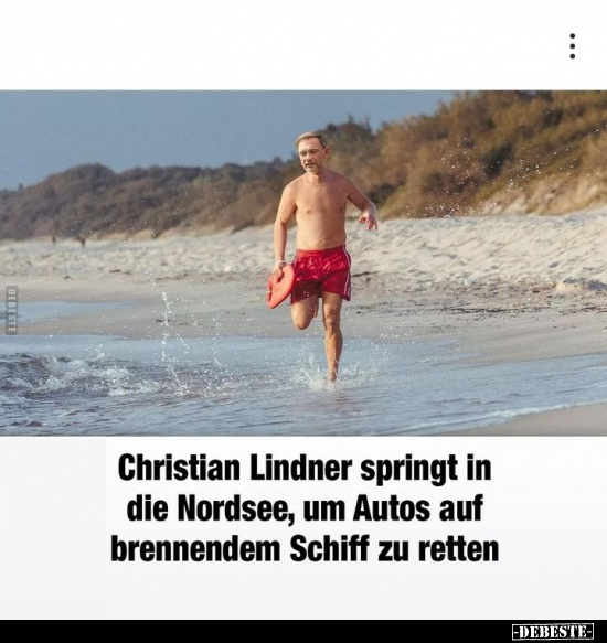 Christian Lindner springt in die Nordsee.. - Lustige Bilder | DEBESTE.de