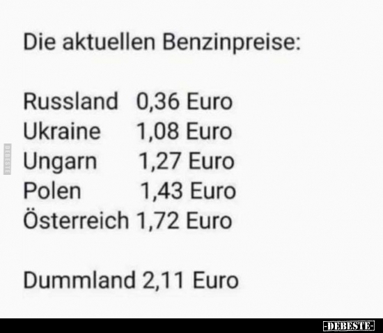 Die aktuellen Benzinpreise.. - Lustige Bilder | DEBESTE.de