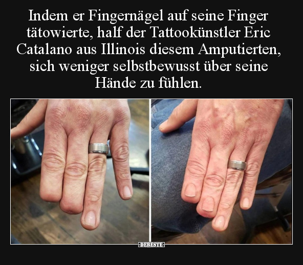 Indem er Fingernägel auf seine Finger tätowierte.. - Lustige Bilder | DEBESTE.de