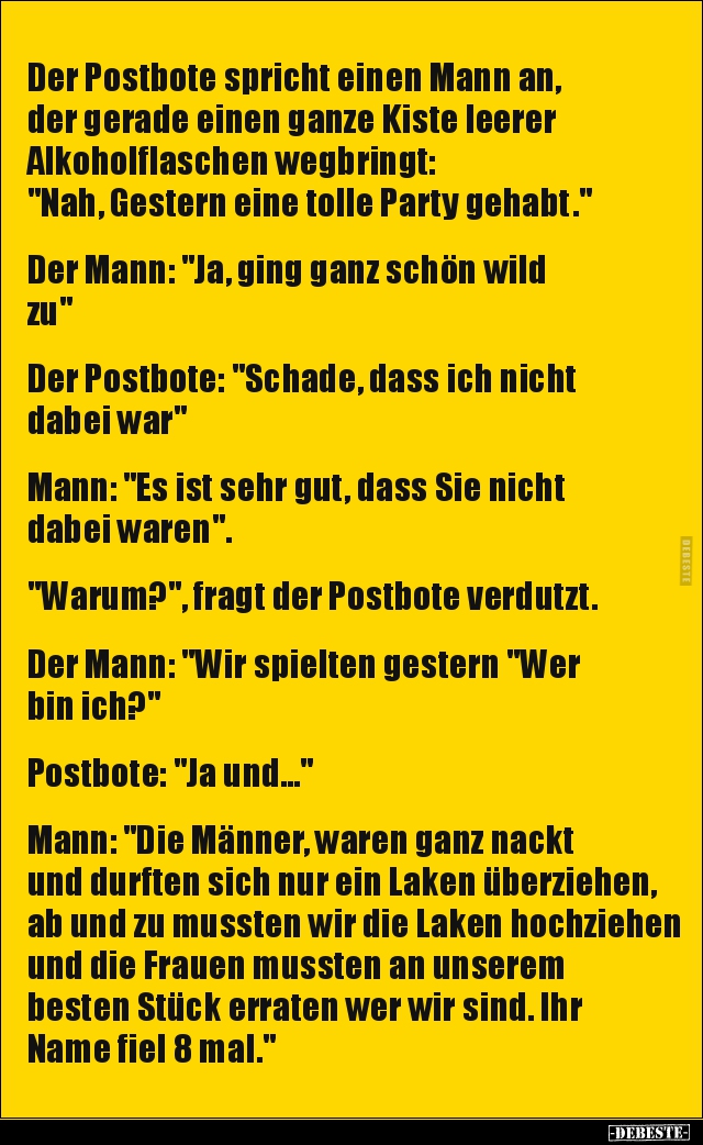 Der Postbote spricht einen Mann an, der gerade einen ganze.. - Lustige Bilder | DEBESTE.de