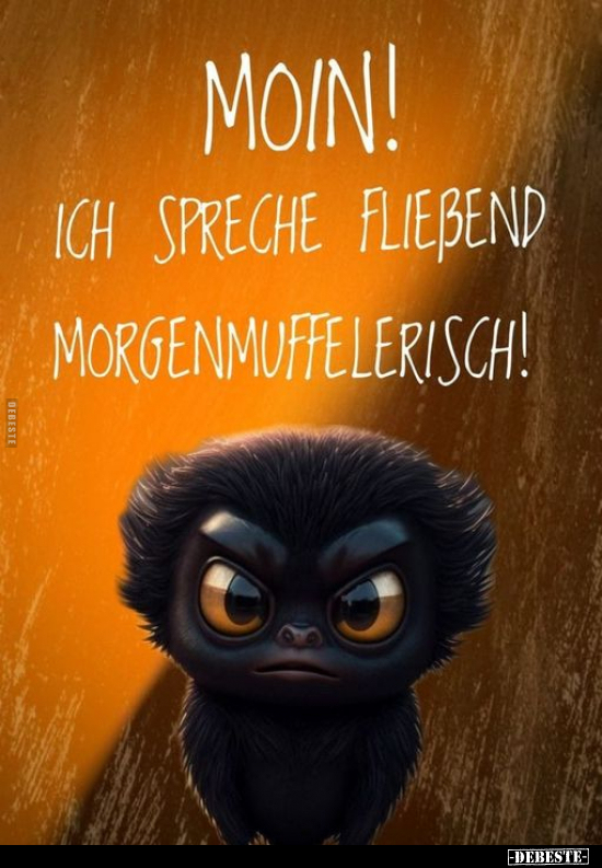 Moin! Ich spreche fließend Morgenmuffelerisch!.. - Lustige Bilder | DEBESTE.de