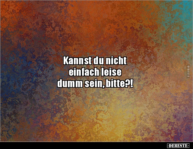 Kannst du nicht einfach leise dumm sein.. - Lustige Bilder | DEBESTE.de