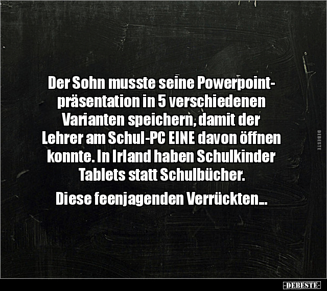 Der Sohn musste seine Powerpoint- präsentation in... - Lustige Bilder | DEBESTE.de