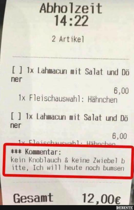 Kein Knoblauch & keine Zwiebel.. - Lustige Bilder | DEBESTE.de