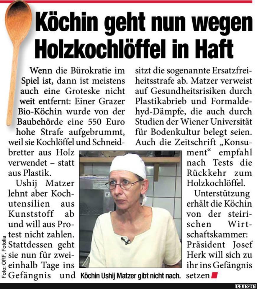 Köchin geht nun wegen Holzkochlöffel in Haft.. - Lustige Bilder | DEBESTE.de