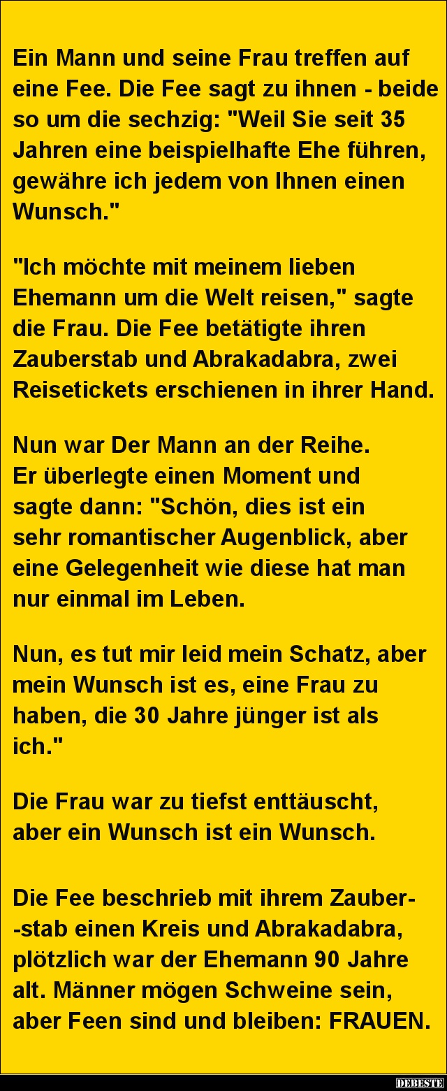 Ein Mann und seine Frau treffen auf eine Fee.. - Lustige Bilder | DEBESTE.de
