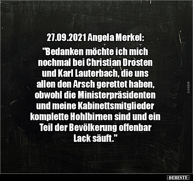 27.09.2021 Angela Merkel: "Bedanken möchte ich mich.." - Lustige Bilder | DEBESTE.de