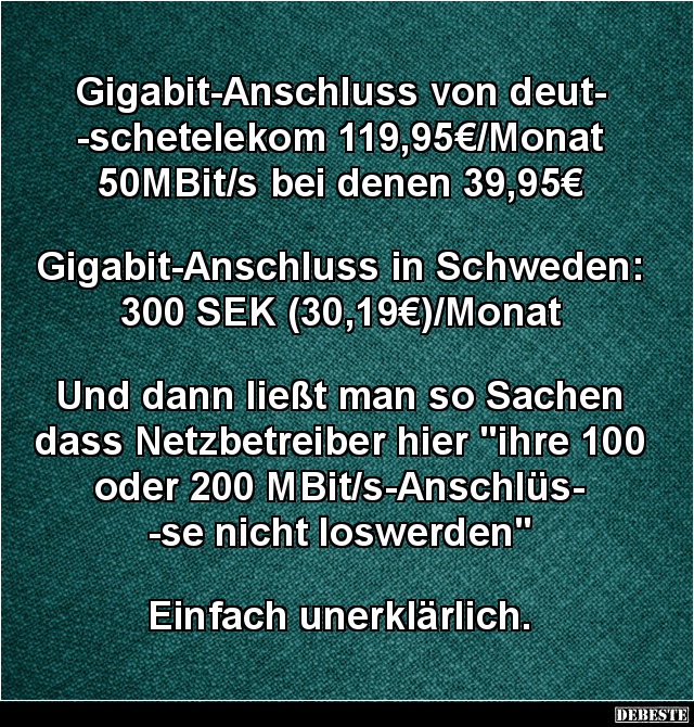  Gigabit-Anschluss von deutschetelekom.. - Lustige Bilder | DEBESTE.de