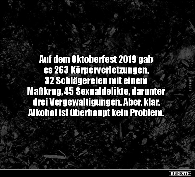 Auf dem Oktoberfest 2019 gab es 263 Körperverletzungen.. - Lustige Bilder | DEBESTE.de