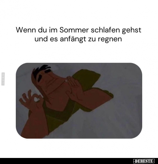 Wenn du im Sommer schlafen gehst und es anfängt zu regnen.. - Lustige Bilder | DEBESTE.de