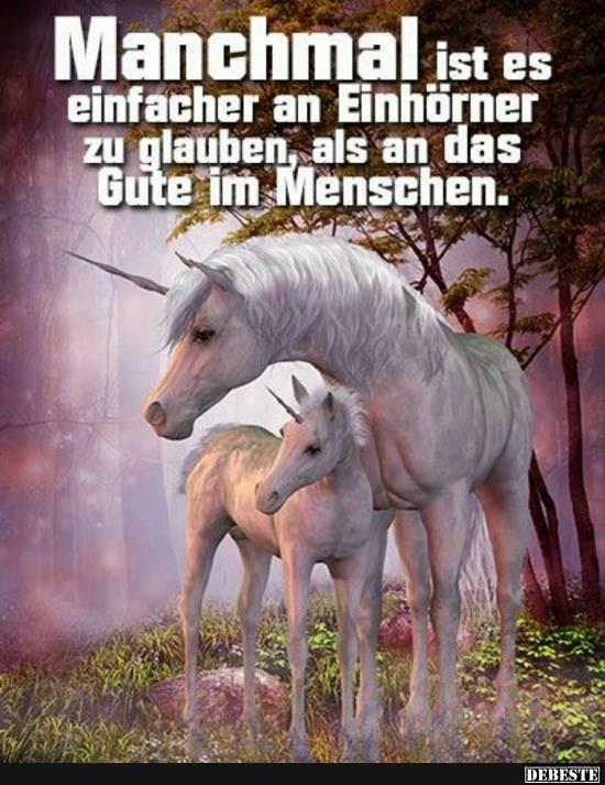 Manchmal ist es einfacher an Einhörner zu glauben.. - Lustige Bilder | DEBESTE.de