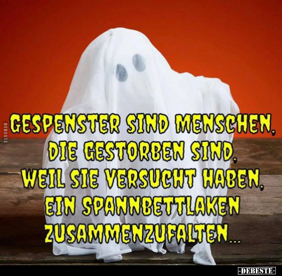 Gespenster sind Menschen, die gestorben sind, weil sie.. - Lustige Bilder | DEBESTE.de