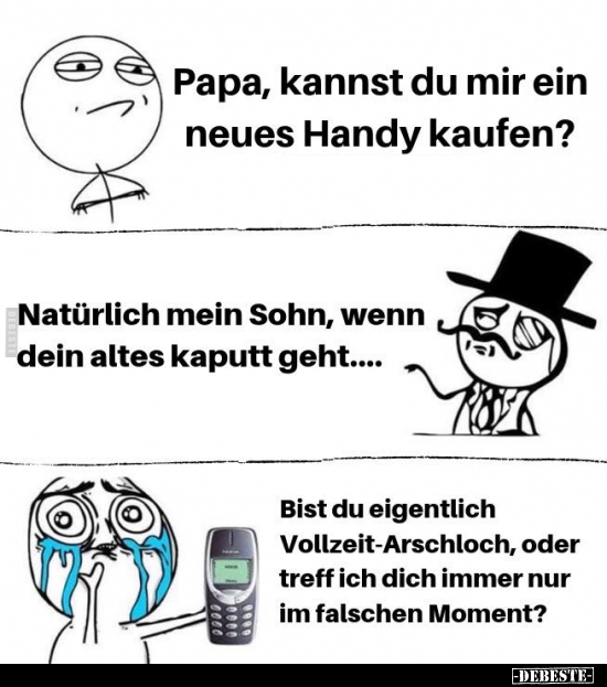Papa, kannst du mir ein neues Handy kaufen? - Lustige Bilder | DEBESTE.de