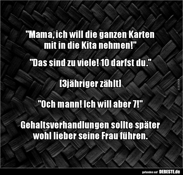 "Mama, ich will die ganzen Karten  mit in die Kita.." - Lustige Bilder | DEBESTE.de