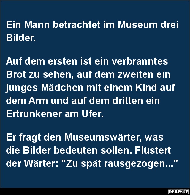 Ein Mann betrachtet im Museum drei Bilder.. - Lustige Bilder | DEBESTE.de