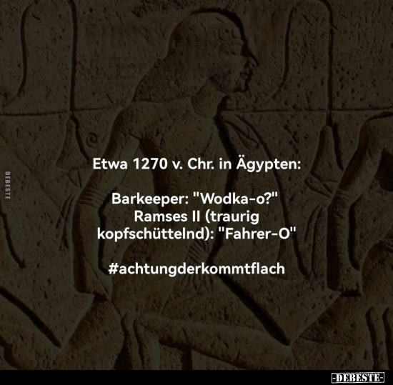 Etwa 1270 v. Chr. in Ägypten: Barkeeper.. - Lustige Bilder | DEBESTE.de