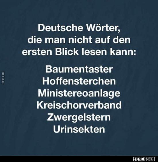 Deutsche Wörter, die man nicht auf den ersten Blick lesen.. - Lustige Bilder | DEBESTE.de