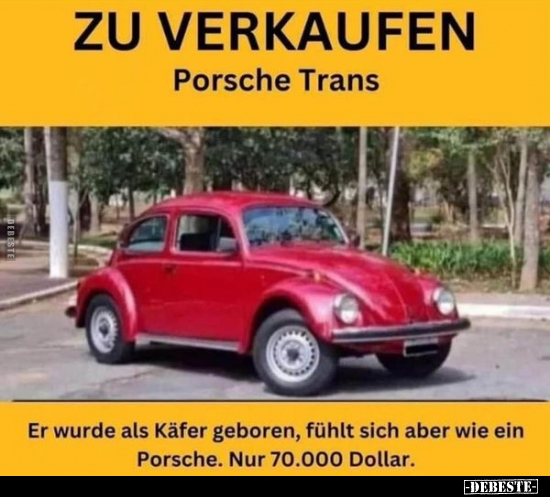 Zu verkaufen Porsche Trans.. - Lustige Bilder | DEBESTE.de