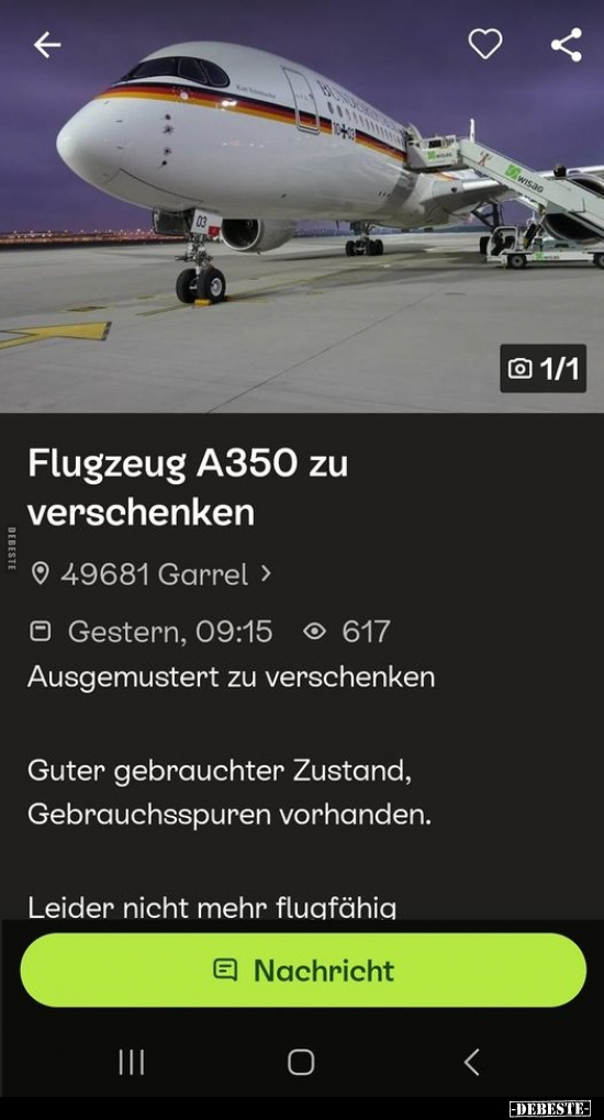 Flugzeug A350 zu verschenken.. - Lustige Bilder | DEBESTE.de
