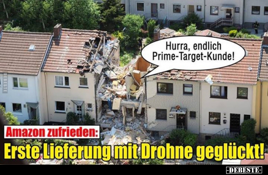 Amazon zufrieden: Erste Lieferung mit Drohne geglückt!.. - Lustige Bilder | DEBESTE.de