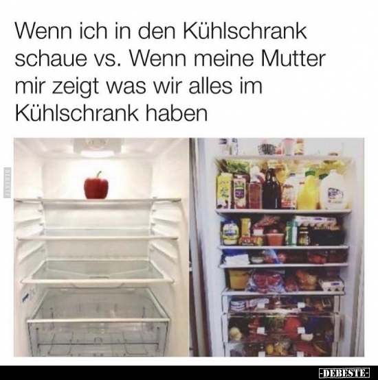 Wenn ich in den Kühlschrank schaue vs. Wenn meine Mutter.. - Lustige Bilder | DEBESTE.de