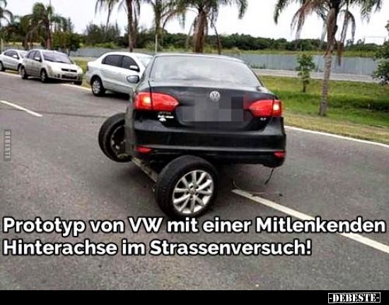 Prototyp von VW mit einer Mitlenikenden Hinterachse im.. - Lustige Bilder | DEBESTE.de
