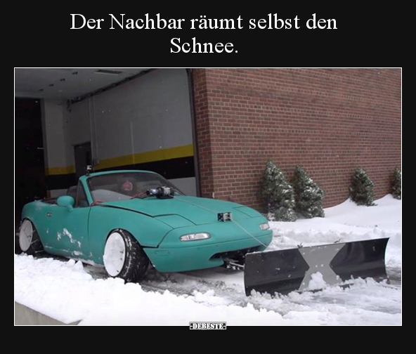 Der Nachbar räumt selbst den Schnee... - Lustige Bilder | DEBESTE.de