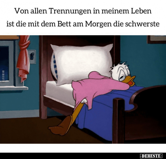 Von allen Trennungen in meinem Leben ist die mit dem Bett.. - Lustige Bilder | DEBESTE.de