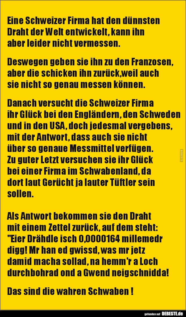 Eine Schweizer Firma hat den dünnsten Draht der Welt.. - Lustige Bilder | DEBESTE.de