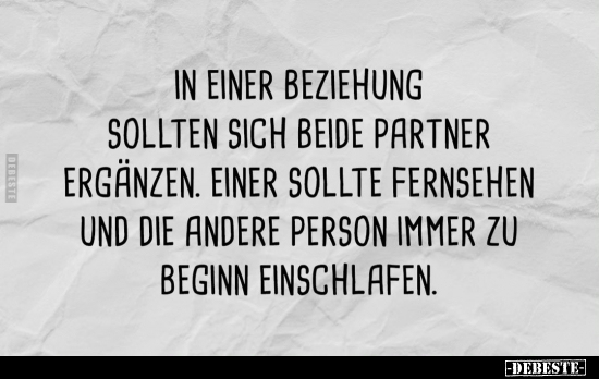 In einer Beziehung sollten sich beide Partner ergänzen... - Lustige Bilder | DEBESTE.de