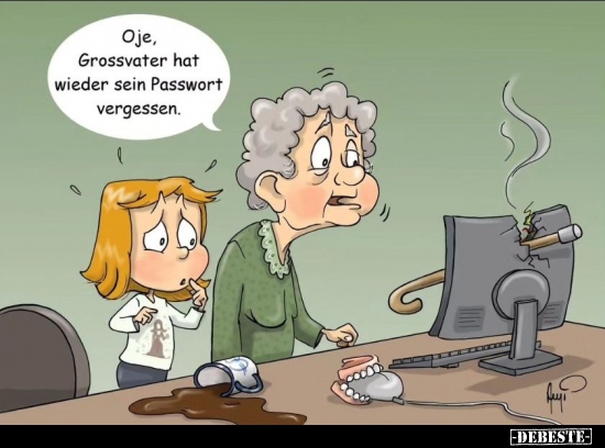 Oje, Grossvater hat wieder sein Passwort vergessen... - Lustige Bilder | DEBESTE.de