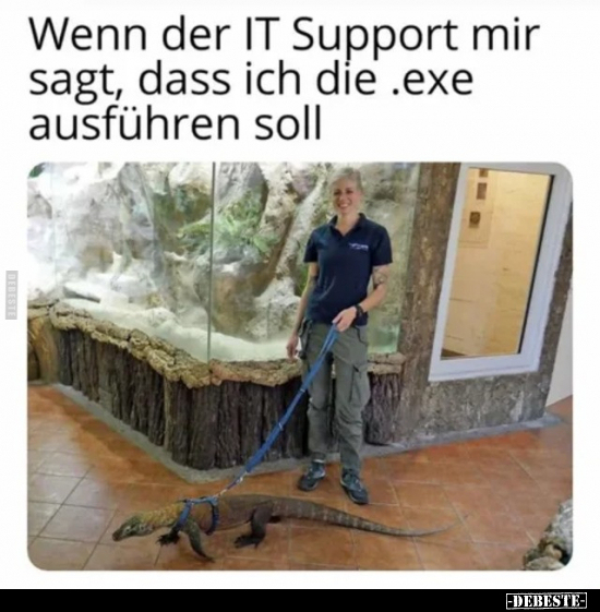 Wenn der IT Support mir sagt, dass ich die.exe ausführen.. - Lustige Bilder | DEBESTE.de