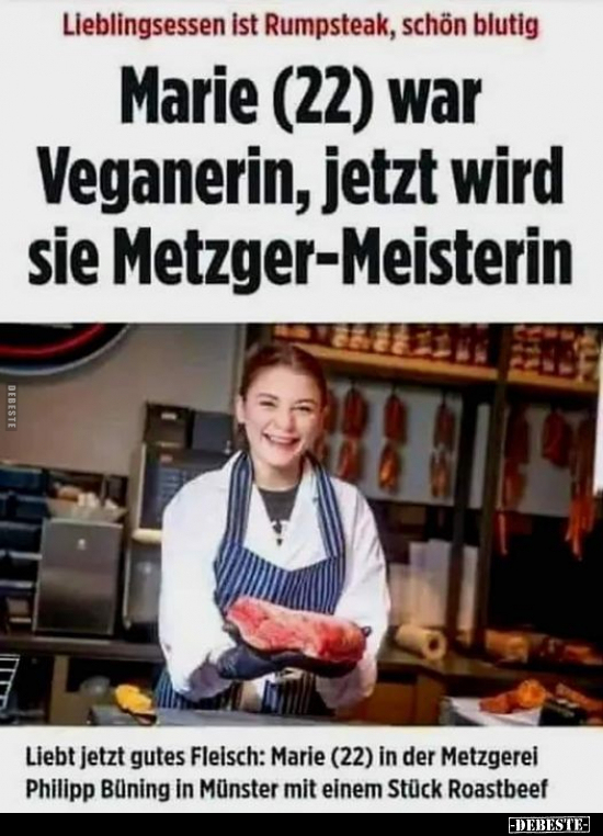 Marie (22) war Veganerin, jetzt wird sie.. - Lustige Bilder | DEBESTE.de