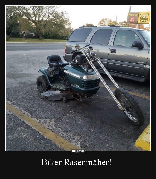 Biker Rasenmäher! - Lustige Bilder | DEBESTE.de