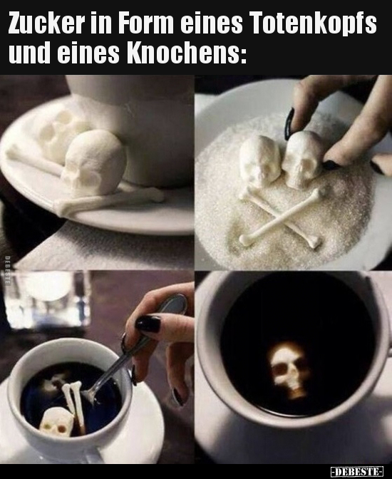 Zucker in Form eines Totenkopfs und eines Knochens.. - Lustige Bilder | DEBESTE.de
