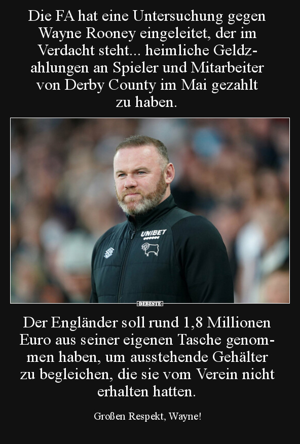 Die FA hat eine Untersuchung gegen Wayne Rooney.. - Lustige Bilder | DEBESTE.de