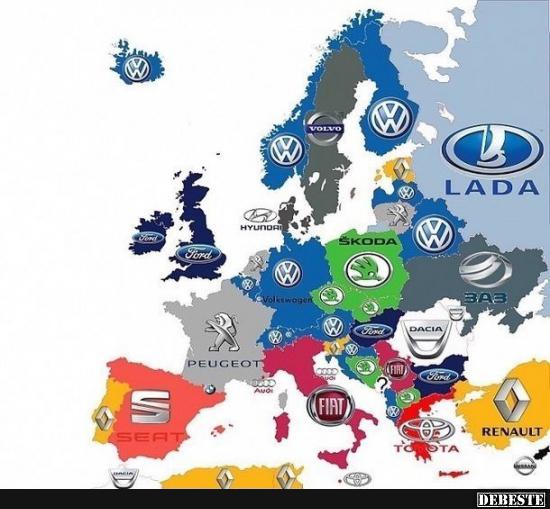 Die beliebtesten Automarken in Europa - Lustige Bilder | DEBESTE.de