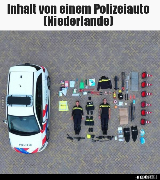 Inhalt von einem Polizeiauto (Niederlande).. - Lustige Bilder | DEBESTE.de