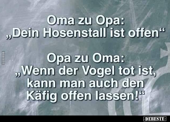 Oma zu Opa: "Dein Hosenstall ist offen..." - Lustige Bilder | DEBESTE.de