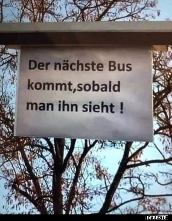 Der nächste Bus kommt, sobald man ihn sieht!.. - Lustige Bilder | DEBESTE.de