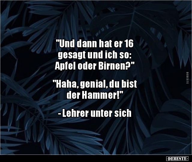 "Und dann hat er 16 gesagt und ich so: Apfel oder.." - Lustige Bilder | DEBESTE.de