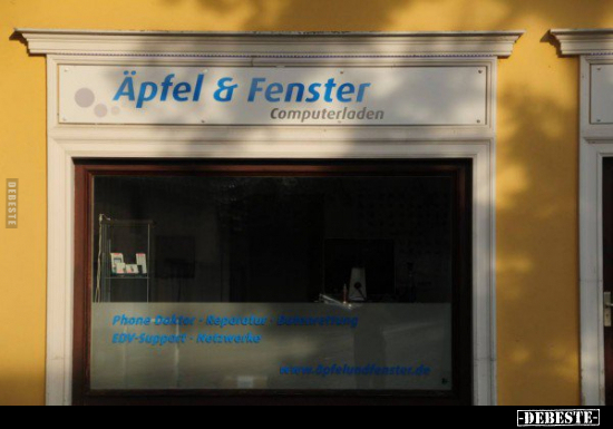 Äpfel & Fenster Computerladen.. - Lustige Bilder | DEBESTE.de