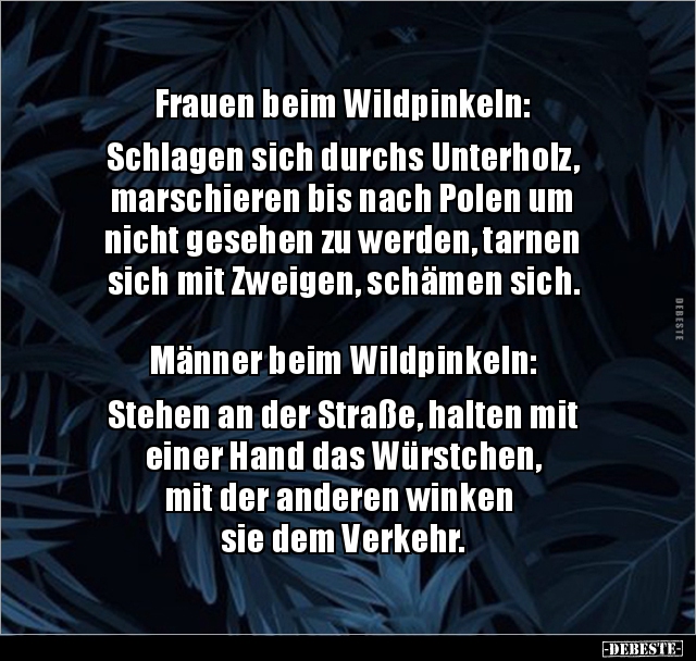 Frauen beim Wildpinkeln: Schlagen sich durchs Unterholz.. - Lustige Bilder | DEBESTE.de