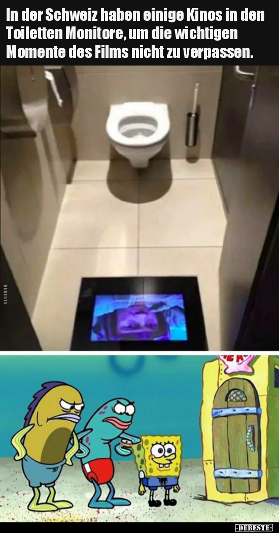 In der Schweiz haben einige Kinos in den Toiletten.. - Lustige Bilder | DEBESTE.de