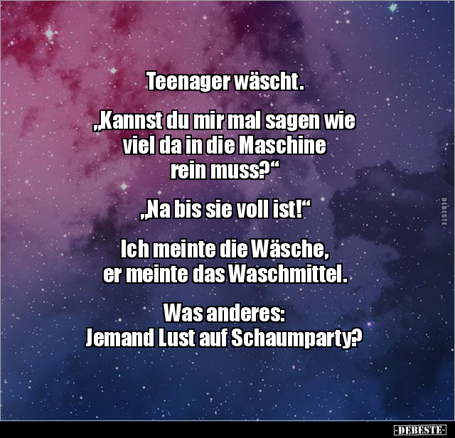 Teenager wäscht.  "Kannst du mir mal sagen wie viel da.." - Lustige Bilder | DEBESTE.de