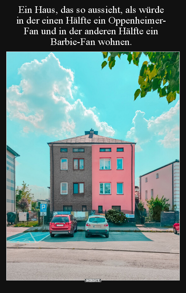 Ein Haus, das so aussieht, als würde in der einen Hälfte.. - Lustige Bilder | DEBESTE.de
